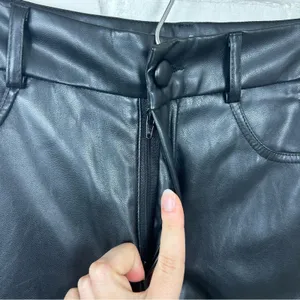 SHEIN Black Faux Leather Straight Leg Pants Size XS thumbnail 6