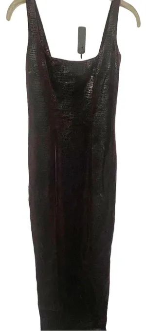 Betsey Johnson Size Small Vintage Purple‎ Velvet Snake Print Bodycon Tank Dress thumbnail 1