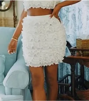 Gianni Bini x Venita Aspen Womens Plisse Pearl Trim Ruffle‎ Mini Skirt Size 8 thumbnail 1