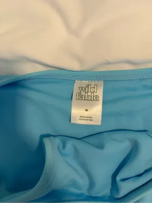 Wild Fable Light Blue Ruffle Swimsuit Bikini Set Size Medium thumbnail 3