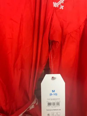 Time and tru red embroidered dress size medium thumbnail 7