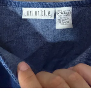 Anchor Blue Vintage Denim Floral Embroidered‎ Tank Top M Blue 90s thumbnail 4