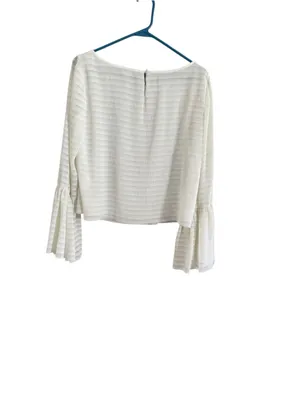 Women's Club Monaco White Bell Sleeve Blouse Size M thumbnail 3