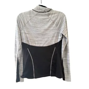 Athleta Womens‎ Black Grey Space Dye Quarter Zip Pullover Side Pocket Size S thumbnail 4