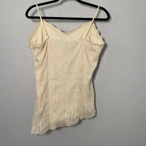 Vintage Y2K Camisole XL Asymmetrical Fairycore Sequin Lace Angelcore Coquette thumbnail 3