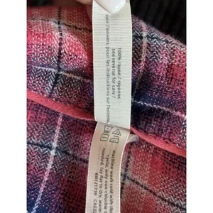 Aeropostale Flannel Pink/Black Open Long Tab Sleeve‎ Shirt Size Small Shawl Neck thumbnail 7