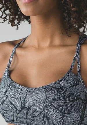 Lululemon Lighten Up BraMini Dottie Tribe White Racerback Sports Bra thumbnail 1