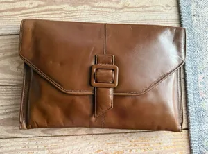 Clemente Brown Genuine Leather Clutch Bag thumbnail 1