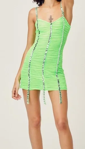 NWT For Love & Lemons Mixtape Mini Dress size XS READ FLAW thumbnail 1