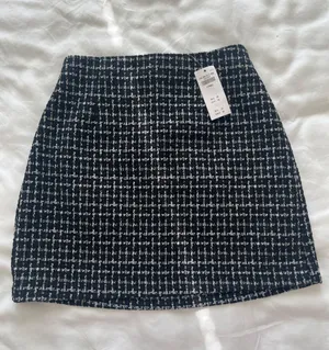 Abercrombie Tweed Skirt Mini Black White thumbnail 1