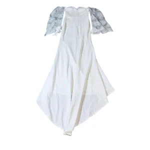 NWT Lulus Small Everlasting Desire White Mesh Pearl Off-the-Shoulder Maxi‎ Dress thumbnail 12