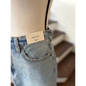 NWT Abercrombie Light Wash Denim High Waisted Slit Midi Skirt Western 90s thumbnail 2