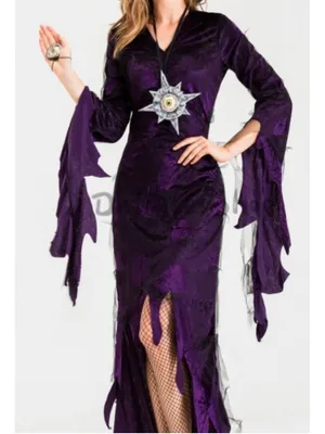 The evil court countess of darkness sexy witch sorceress velvet mesh costume L thumbnail 1