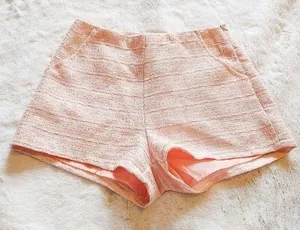 The Clothing Exchange Light Pink White Shorts Pastel Tweed Size Small S Kawaii Chic Trendy Cute thumbnail 1