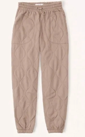 Abercrombie And Fitch Beige Quilted Joggers Medium thumbnail 1