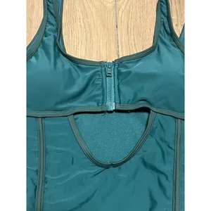 Shekini One‎ Piece Swimsuit Size Medium Zip Up Chest NWT Beach Travel Vacation thumbnail 3