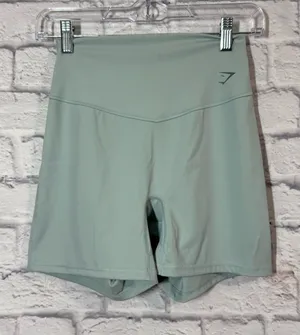 Gymshark Mint Green High-Waist Training Shorts, Medium thumbnail 1