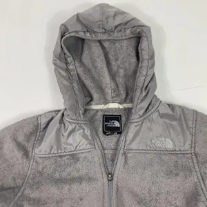 The‎ North Face Jacket Womens Small Gray Hooded Full Zip Fleece Embroidered Logo thumbnail 2