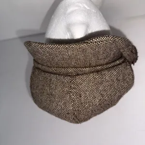 Vtg Y2K Nine West Newsboy‎ Hat Tweed Cap Retro Wool Blend Buckle Detail Preppy thumbnail 2