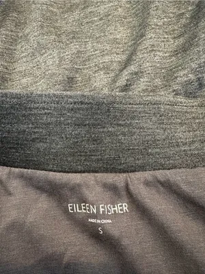 Eileen Fisher Silk Cotton Gray Midi Skirt Minimalist Quiet Luxury Effortless thumbnail 4