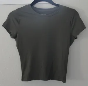 Hollister Seamless Fabric Crew Baby Tee Olive thumbnail 2