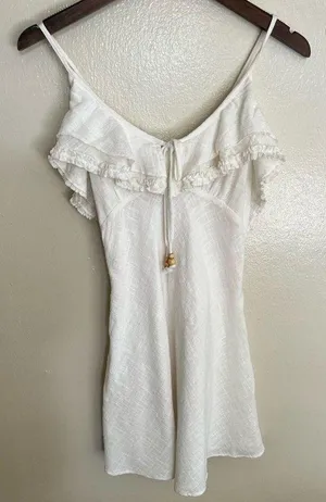Free People Love Forever Mini Dress in Ivory thumbnail 4