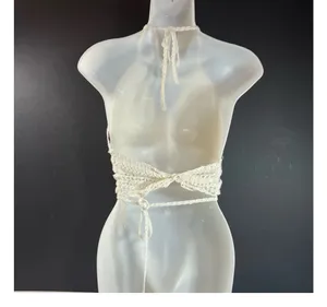 Crochet Top White Size M thumbnail 2