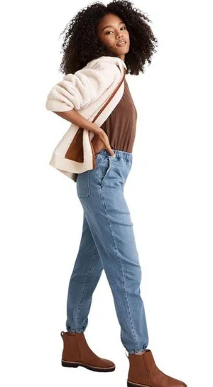 Madewell Sweatpants Jeans Nealy Wash Blue Denim Jogger Slouchy Relaxed S thumbnail 1