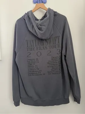 Taylor Swift Medium Eras Tour Hoodie Grey Pullover Lounge Minimal Comfy thumbnail 4