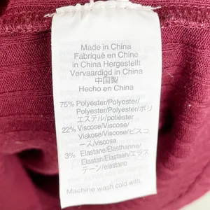 J. Crew Contrast Trim Ribbed Long Sleeve Roll Neck T-Shirt Size XS Maroon K3235 thumbnail 7