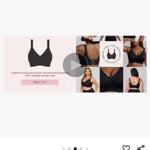 Pink Lace bra no Underwire Full coverage Bralette Padded Bra size Large 32D-34C thumbnail 4