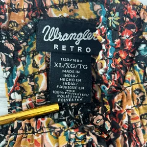 Wrangler Retro Smocked Western Print Lightweight Flowy Blouse Size XL thumbnail 4