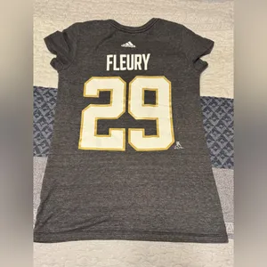 Fanatics VGK Vegas golden knights Adidas Gray Fleury women jersey TShirt Small thumbnail 3