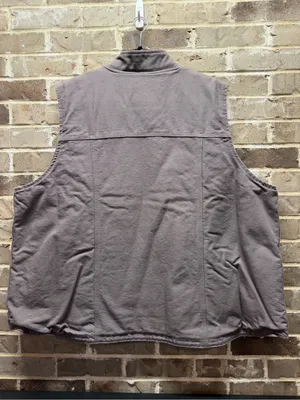 Carhartt Washed Duck Mock Neck Vest Taupe Gray Sherpa Lined Zip Up Plus Size 3X thumbnail 4