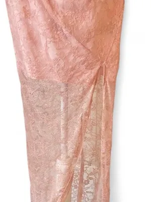NBD Revolve Dusty Pink Lace Halter Gown Cottagecore Barbie Formal Dress M Prom thumbnail 7