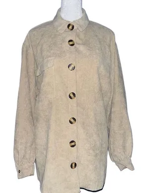 ‎Nasty Gal tan corduroy oversized button down 4 thumbnail 1