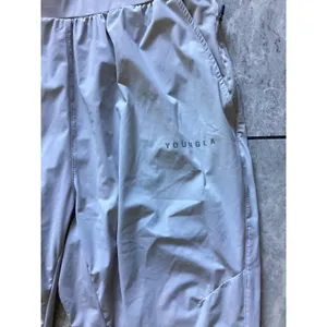YoungLA Pants Womens XL Light Gray YLA251 Gym Joggers Zip Pockets Elastic Cuffs thumbnail 2