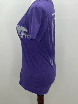 Nike Womens Kansas State K-State Wildcats Purple V-Neck Graphic T-Shirt Large thumbnail 4