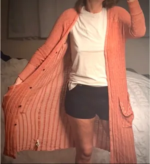 Free People Coral Long Duster Cardigan thumbnail 1