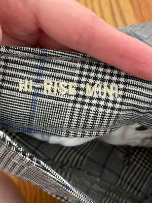 AMERICAN EAGLE Super Stretch Hi-Rise Mini Skirt Gray Black Plaid High Waisted 00 thumbnail 6