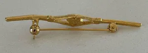 gold colored pin with Rhine stone detail thumbnail 4