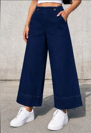Anthropologie‎ Maeve Sailor Wide Leg Jeans Dark Wash Flare Size 27 Tall thumbnail 1