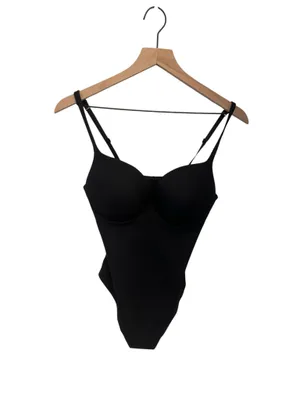 Skims Ultimate Body Thong Bodysuit M onyx New with tags thumbnail 6