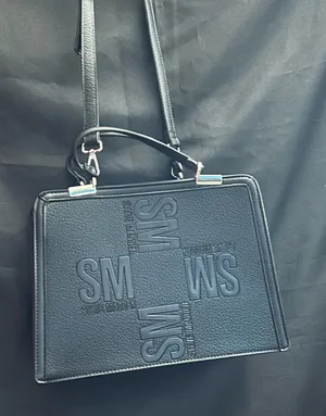 Steve Madden Black Embossed SM Box Shoulder HandBag thumbnail 1