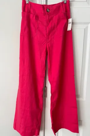 Anthropologie Maeve The Colette Wide-Leg Cropped Linen Pants, Size 26 thumbnail 5