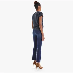 Mother The Hustler Ankle Fray Jeans High Rise‎ Flare Freebird Dark Blue Wash 26 thumbnail 3