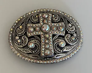 Source Unknown Silver and Gold Embellished Belt Buckle thumbnail 1