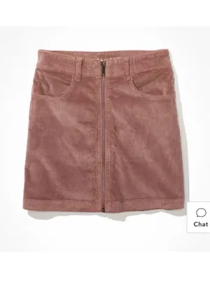 American Eagle Zipper Corduroy Super Hi-Rise A-line Skirt, NWT mauve 6 /28 thumbnail 3