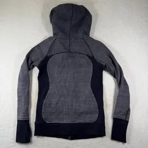 Lululemon Scuba Hoodie Full Zip Jacket Black White Micro Dot Print Size 4 thumbnail 16