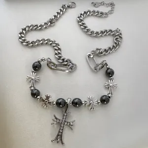 Cross Pendant Necklace for Men Women,Streetwear Punk Hip Hop Unisex Style thumbnail 5